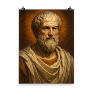 Aristotle Wisdom Poster: Classic Greek Philosophy Study Room Decor