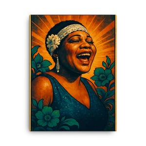 Beie Smith Canvas Print – Vintage Jazz Legend Wall Art, Unique Music Decor, Blues Singer Portrait Painting Gift