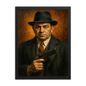 Johnny Torrio Framed Print: Vintage Mobster Portrait, Prohibition Era Art