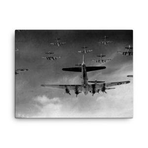 B-17 Flying Fortress Canvas Print WWII Bomber Formation Wall Art