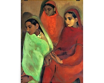 Three Girls by Amrita Sher-Gill Poster Print