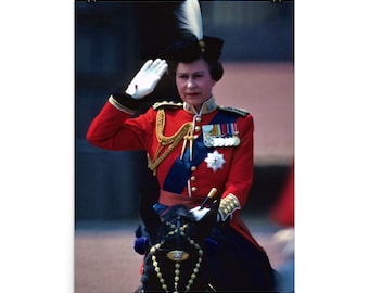 Queen Elizabeth II Trooping the Colour Poster Print