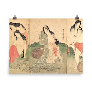 The Awabi Fishers by Kitagawa Utamaro Poster Print