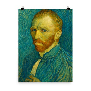 Van Gogh Self-Portrait Poster: Vintage Style Art Print