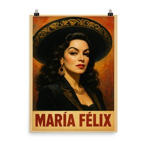 María Félix Iconic Mexican Cinema Star Wall Art Poster Print Vintage Glamour Home Decor