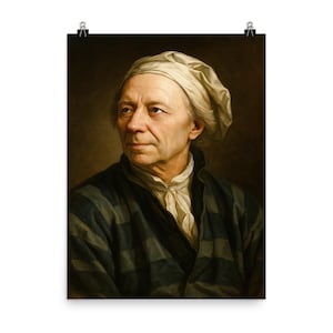 Leonhard Euler Poster: Vintage Engraving Mathematician Portrait Wall Art Print