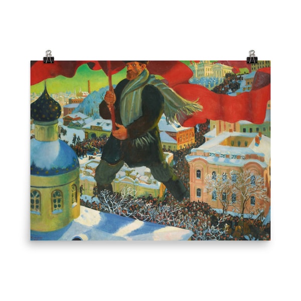 Bolshevik by Boris Kustodiev Poster Print