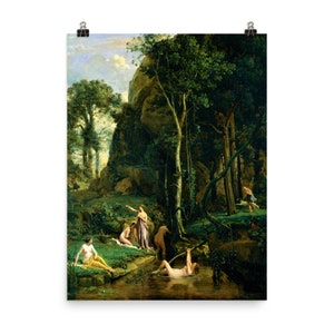 Diana and Actaeon by Camille Corot Poster Print