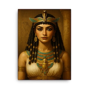 Cleopatra Canvas Print: Handmade Egyptian Queen Wall Art