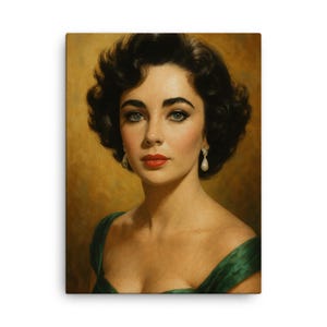 Elizabeth Taylor Canvas Print: Glamorous Hollywood Portrait Art