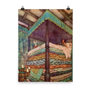 Princess And The Pea by Edmund Dulac Poster Print