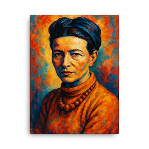 Simone de Beauvoir Canvas Print: Feminist Icon, Modern Home Decor