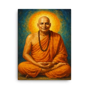 Sivananda Saraswati Canvas Print – Spiritual Yoga Guru Wall Art, Sacred Meditation Decor, Enlightenment Home Gift
