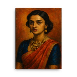 Amrita Sher Gil Canvas Print | Indian Modern Art Wall Decor | Vibrant Bohemian Home Gallery Wrapped Artwork