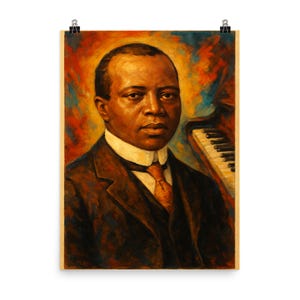 Scott Joplin Vintage Poster Print - Iconic Ragtime Composer Wall Art for Music Lovers, Unique Home Decor