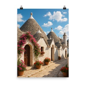 Alberobello Trulli Italy Poster Print - Stunning Italian Landmark Wall Art for Unique Home Decor
