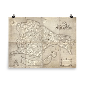 Antique Venice 1729 Map Poster Print - Vintage Italian Wall Art, Old World Charm Decor, Historical Cartography Gift