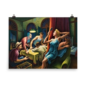 Noche de póquer (de un tranvía llamado Desire) por Thomas Hart Benton Poster Print