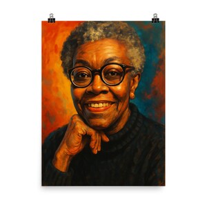 Plakat poetycki Gwendolyn Brooks - Wyjątkowa literacka sztuka ścienna - Odważny projekt retro inspiruje kreatywność i myślenie