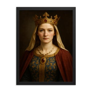 Eleanor of Aquitaine Framed Art Print – Medieval Queen Portrait Wall Decor, Regal Historical Artwork, Unique Gift for History Lovers
