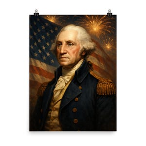Vintage George Washington Art Print: Patriotic Home Office Decor