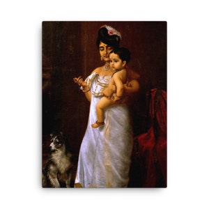 Impression sur toile There Comes Papa de Raja Ravi Varma - Art mural sur toile
