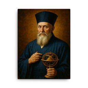 Matteo Ricci Leinwanddruck - Renaissance Jesuit Gelehrter Porträt Wandkunst, historische katholische Dekoration, einzigartiges Geschenk
