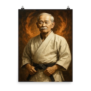 Jigoro Kano Legendary Judo Master Poster Print - Unique Art Decor for Martial Arts Enthusiasts & Home Gym Style
