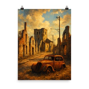Oradour sur Glane France Poster Print - Vintage-Inspired Wall Art, Beautifully Captures Historic French Village Scene