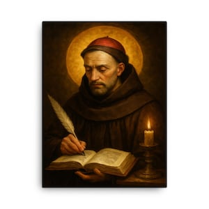 Saint Bonaventure Canvas Print – Catholic Saint Wall Art, Spiritual Home Decor, Renaiance Religious Painting Reproduction