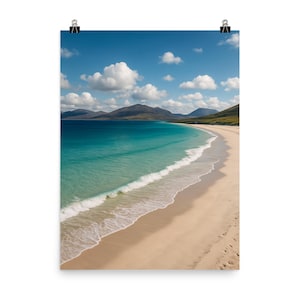Luskentyre Beach Poster Print - Stunning Isle of Harris Wall Art Photography, Unique Scotland Coastal Decor