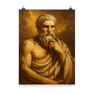 Epicurus Wall Art Poster Print | Ancient Greek Philosopher Decor | Enlightening Gift for Wisdom Lovers