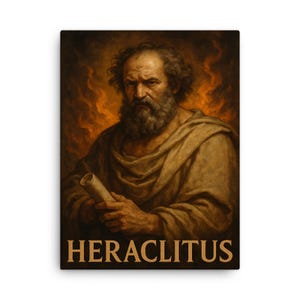 Heraclitus Canvas Print – Ancient Philosopher Wall Art, Greek Wisdom Decor, Unique Intellectual Home Office Gift