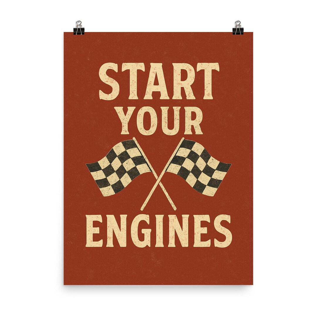 Vintage Racing Flag Print: Retro Motorsport Poster - Etsy