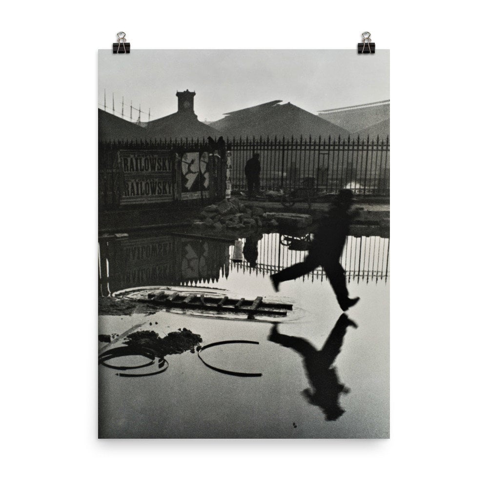 アンリ・カルティエ＝ブレッソンの「サン・ラザール駅の裏側」ポスター