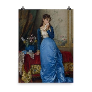 Elegancia victoriana: Póster de «La Carta» de Auguste Toulmouche (1879) - Decoración clásica francesa para pared