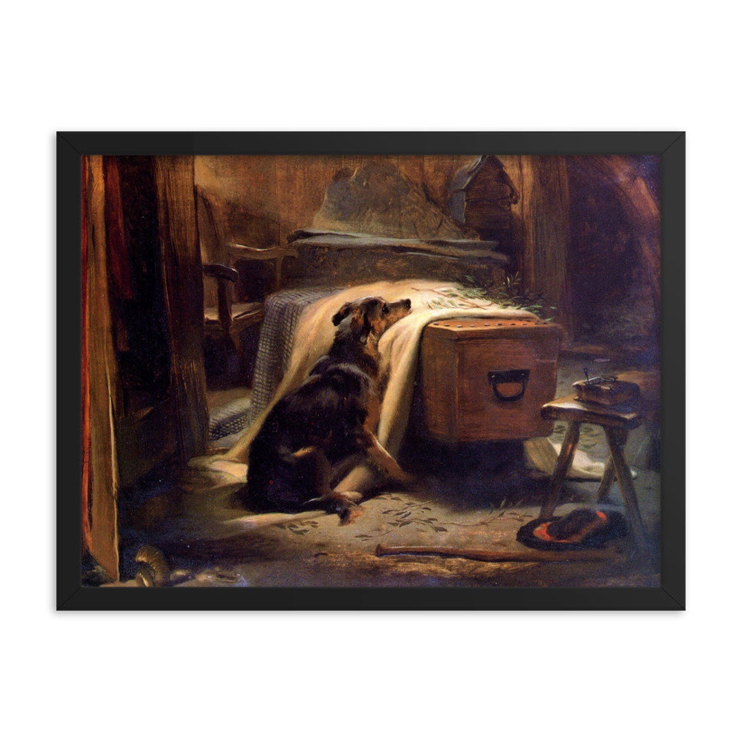 エドウィン・ランドシーア作「オールド・シェパードの主席喪主」額入り