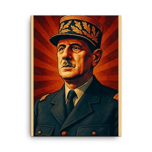 Charles de Gaulle Canvas Print – Iconic French Leader Wall Art, Historic Home Decor, Unique Gift for History Lovers