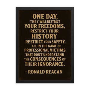 Ronald Reagan Freedom Quote Framed Print: Patriotic Wall Art