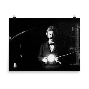 Mark Twain in Nikola Tesla&#39;s Laboratory Poster Print