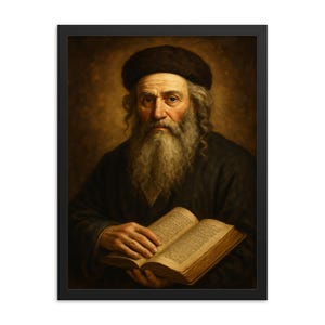 Baal Shem Tov Framed Print – Jewish Mysticism Wall Art, Inspirational Hasidic Decor, Unique Gift for Jewish Home, Ready to Hang