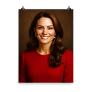 Kate Mittlerenton Poster: Regal Portrait Duchess of Cambridge Wall Art Print