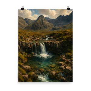 Fairy Pools Isle of Skye Poster: Scottish Landscape Wall Art