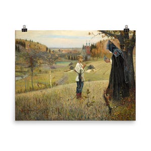 Vision to the Youth Poster Print 1889 by Nesterov - Vintage Russian Art Decor - Unique Wall Art for Home