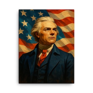 Impresión en lienzo con retrato histórico de Robert Carter III: arte mural colonial americano, un regalo único de decoración revolucionaria