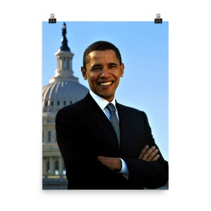 President Barack Obama Official Portrait Print – 2009, With Seal & Autograph Repro, Michelle Obama