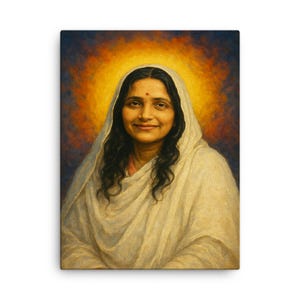 Sri Anandamayi Ma Canvas Print – Spiritual Indian Godde Wall Art, Sacred Meditation Room Decor, Unique Hindu Gift