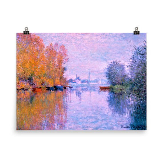 クロード・モネ作「セーヌ川の秋、アルジャントゥイユ」ポスター