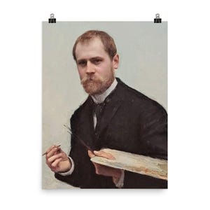 Émile Friant Self-Portrait Poster Print - Iconic French Art Reproduction for Sophisticated Wall Decor