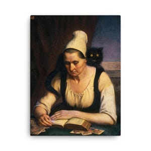 Fortune Teller Canvas Print by Clementine Dondey – 1847 Occult Wall Art, Vintage Necromancy Decor